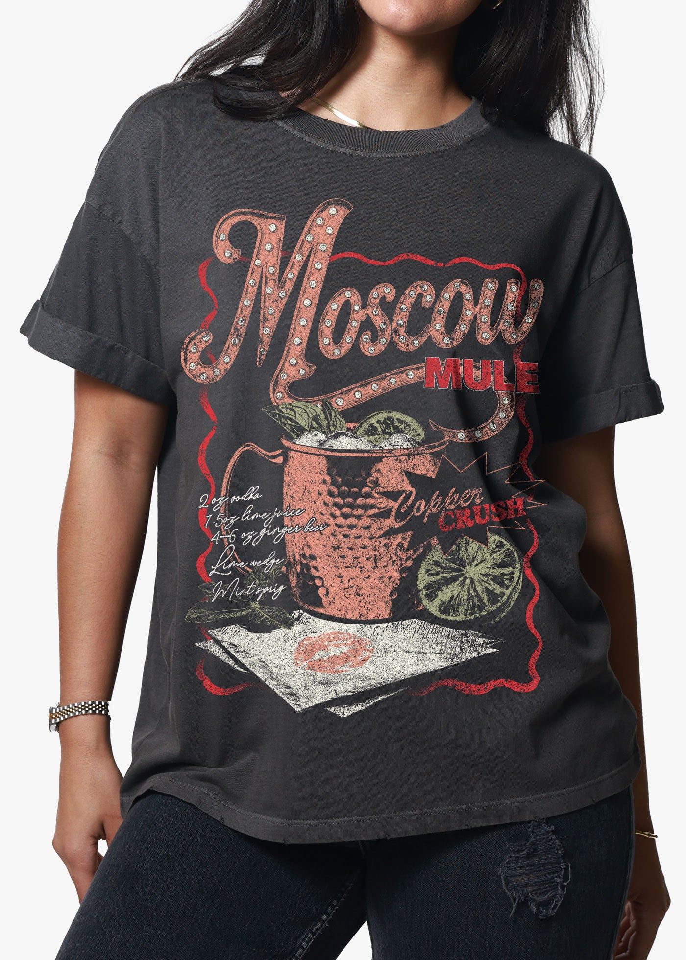 Moscow Mule Vintage Black Boyfriend Tee