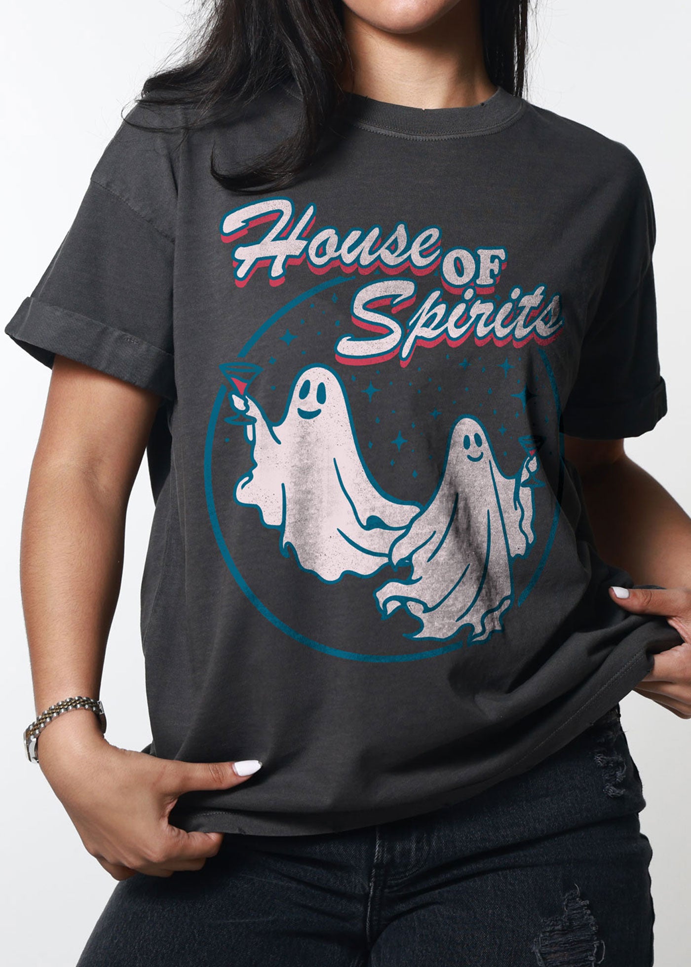 House of Spirits Vintage Black Boyfriend Tee