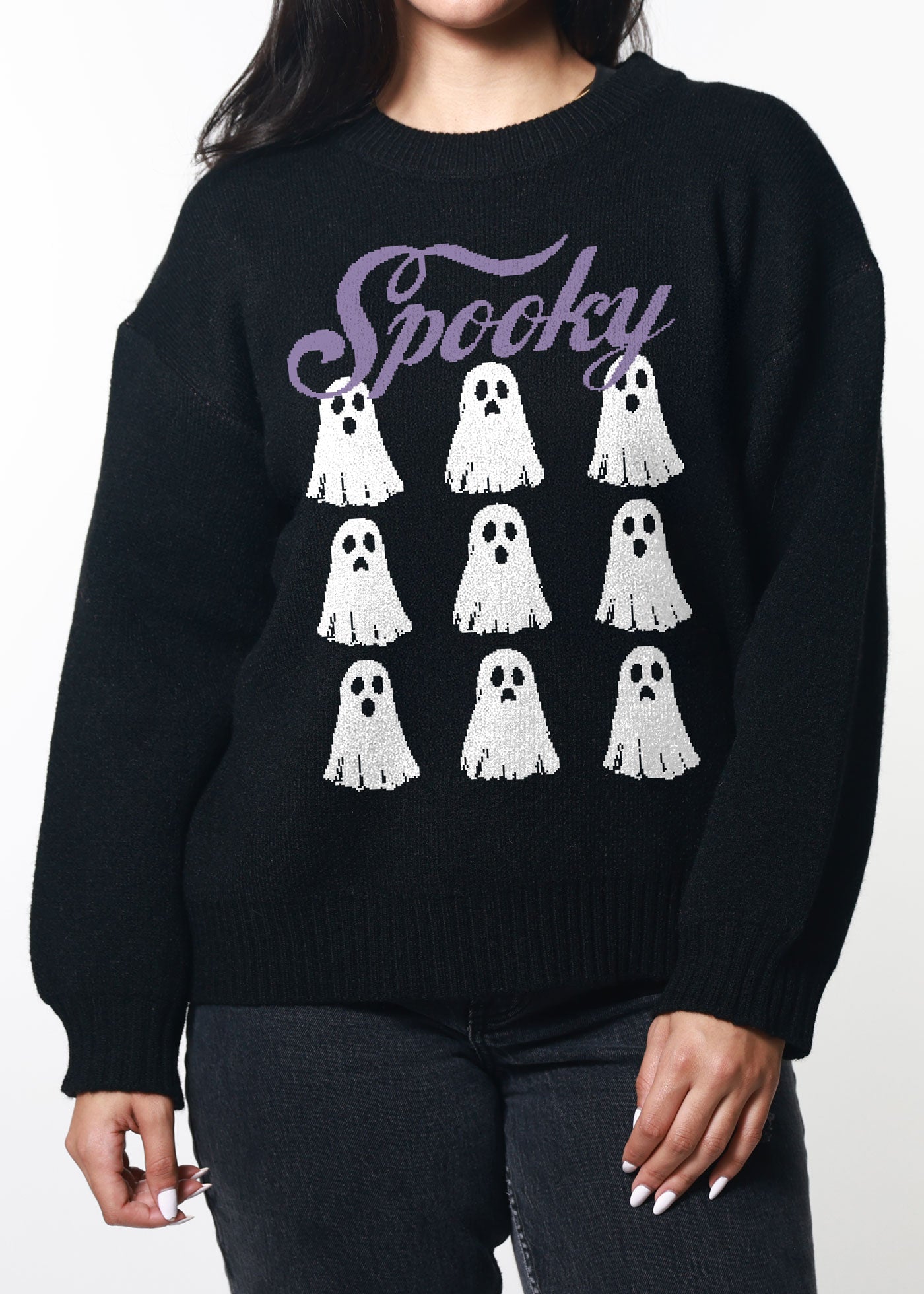 Spooky Black Oversized Sweater