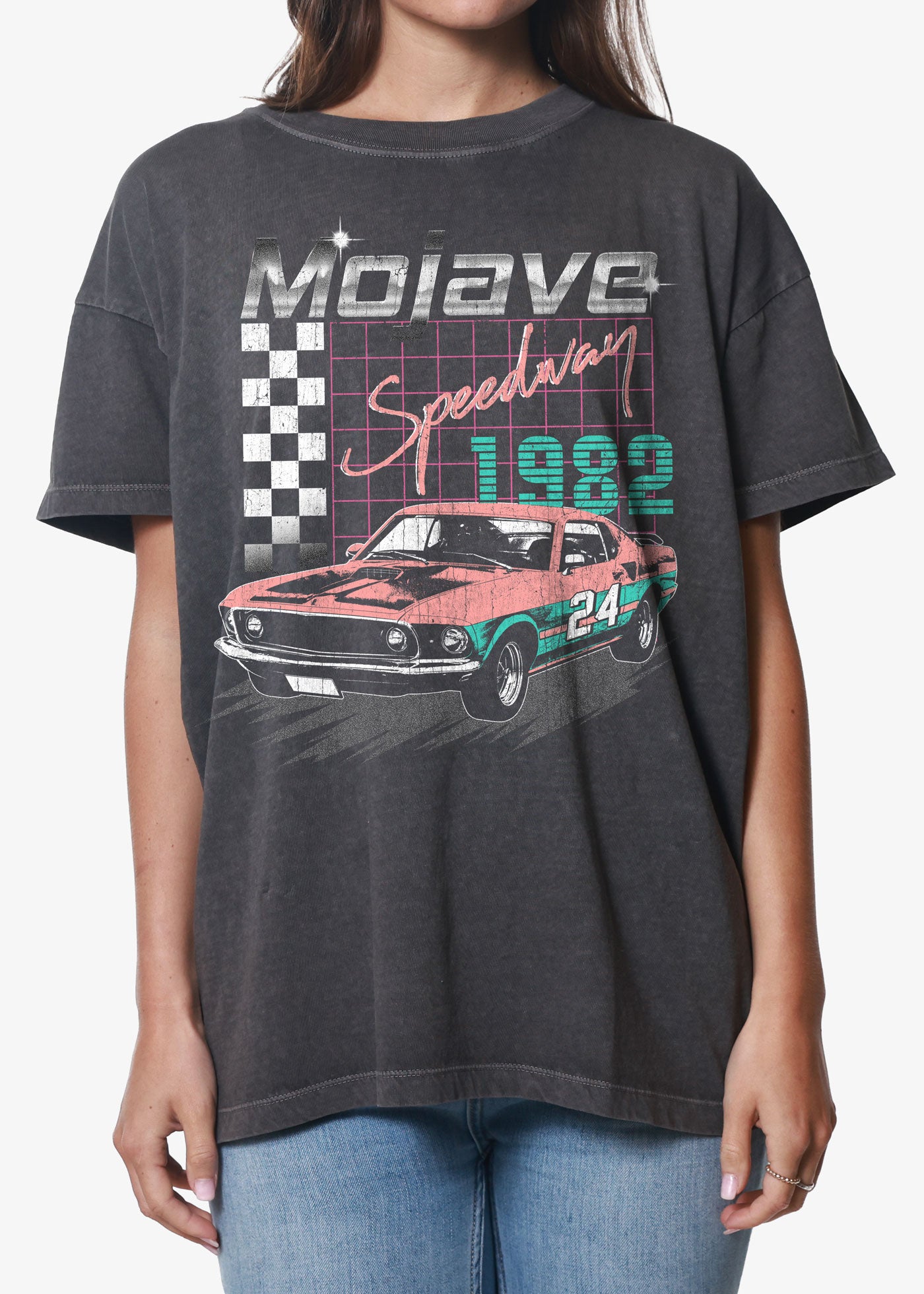 Mojave Speedway Vintage Black Oversized Tee