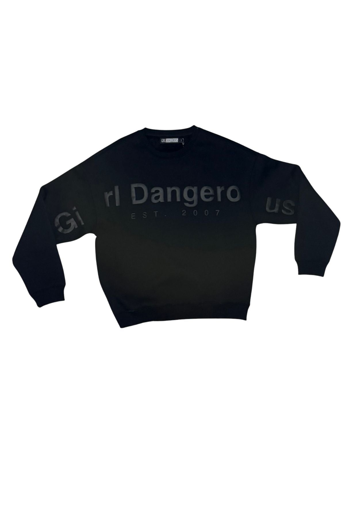 GD Branded Black Oversized Crewneck Sweatshirt