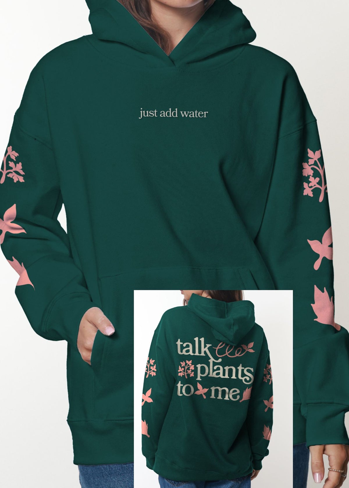 Just Add Water Organic Jade Green Oversized Hoodie