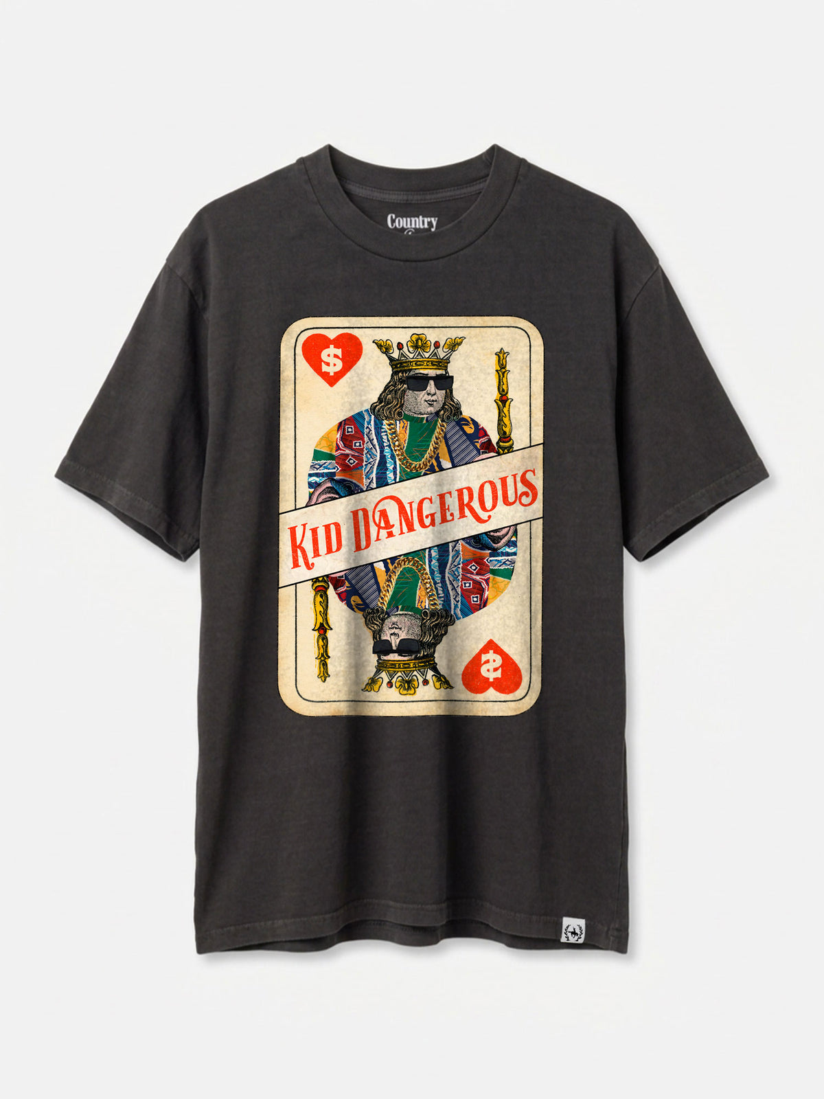 King Dangerous Vintage Black Pigment Dyed Heavyweight Tee