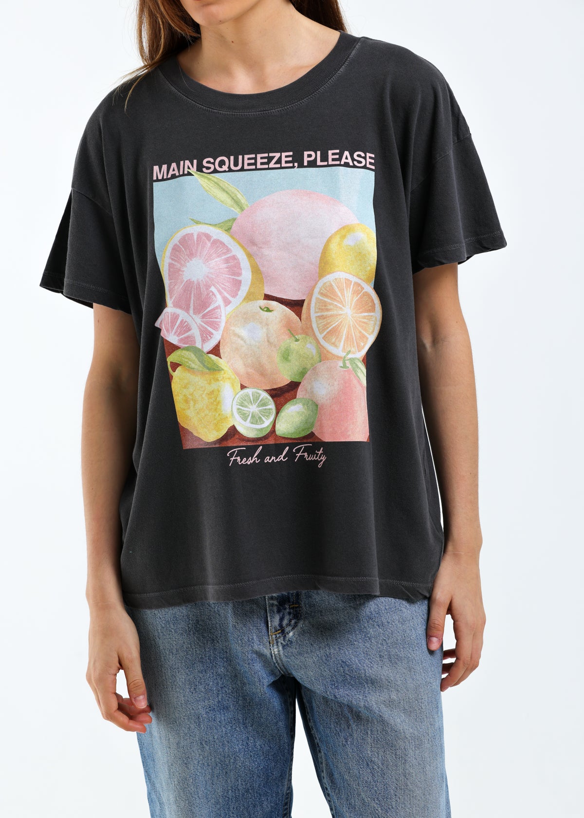 Main Squeeze Vintage Black Oversized Tee