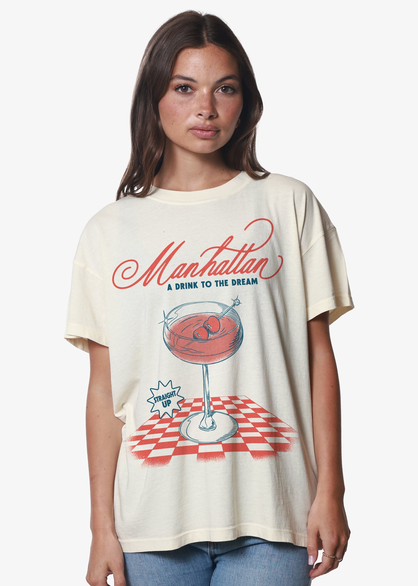 Manhattan Off White Oversized Tee