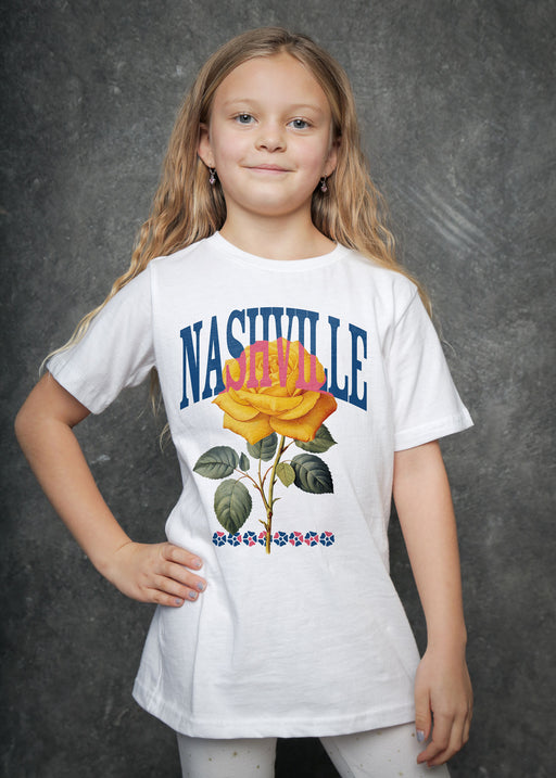 Nashville Rose Kid's White T-Shirt alternate view