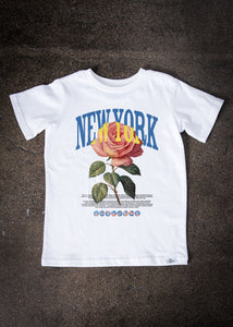 New York Rose Kid's White T-Shirt