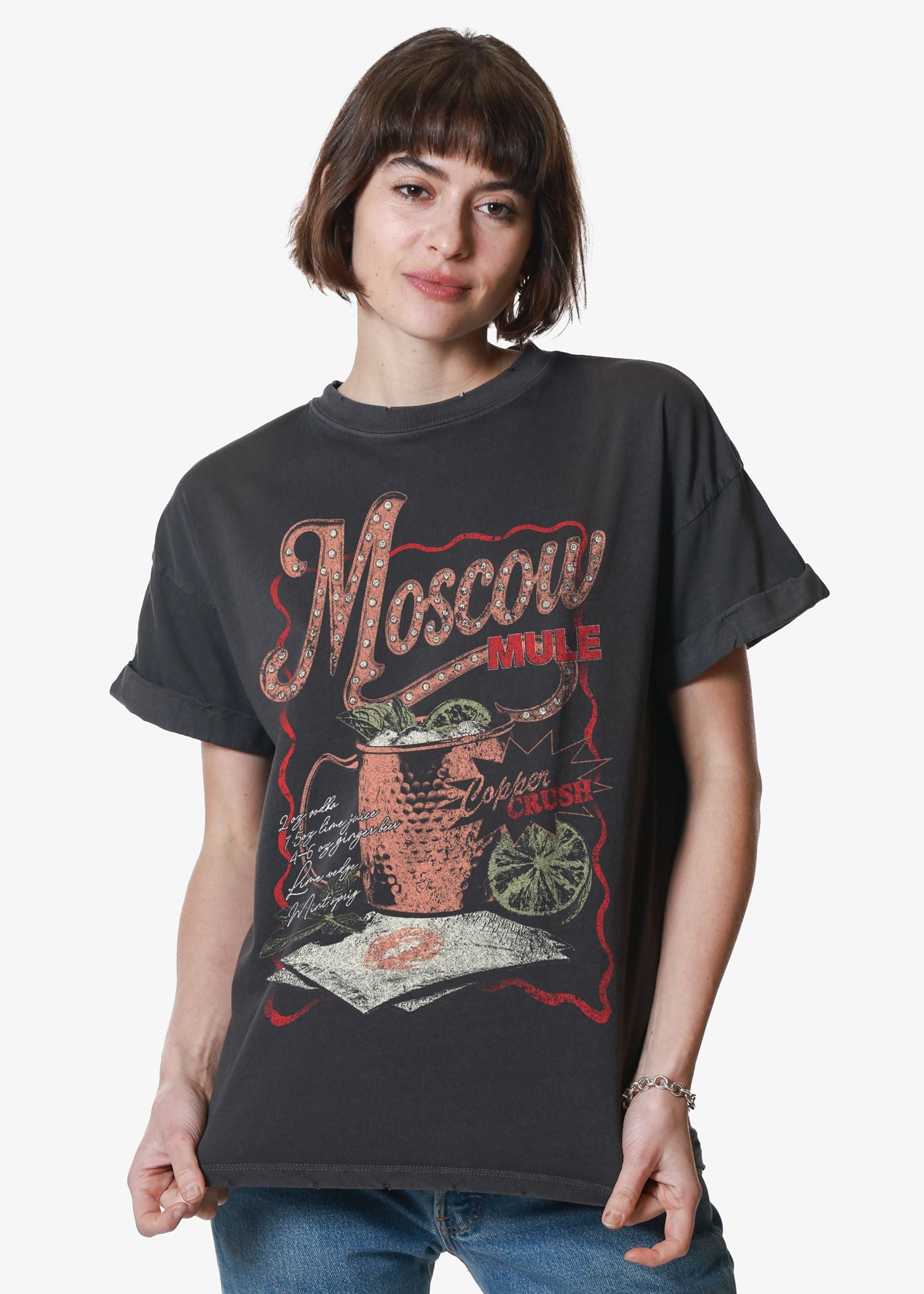 Moscow Mule Vintage Black Boyfriend Tee