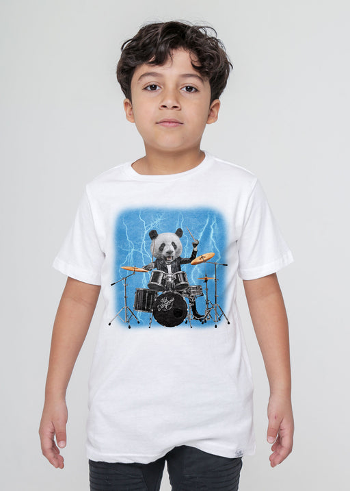 Panda Rock Kid's White T-Shirt