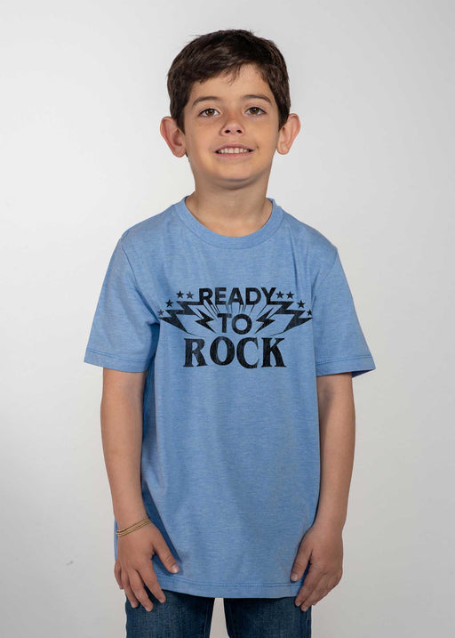Ready to Rock Lightning Kid's Heather Blue T-Shirt