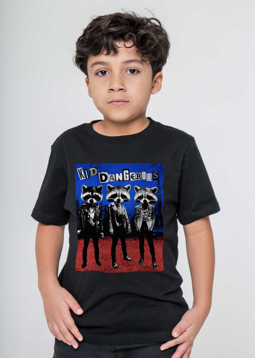 Rockin Raccoons Kid's Black T-Shirt
