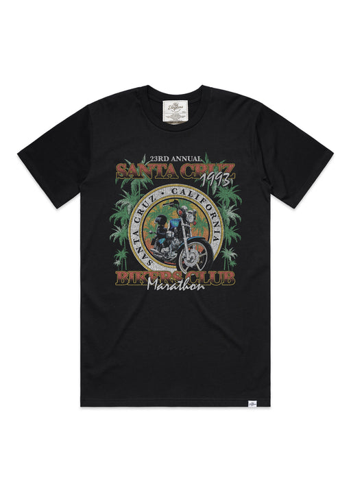 Santa Cruz Biker's Club Men's Black Heavyweight T-Shirt alternate view
