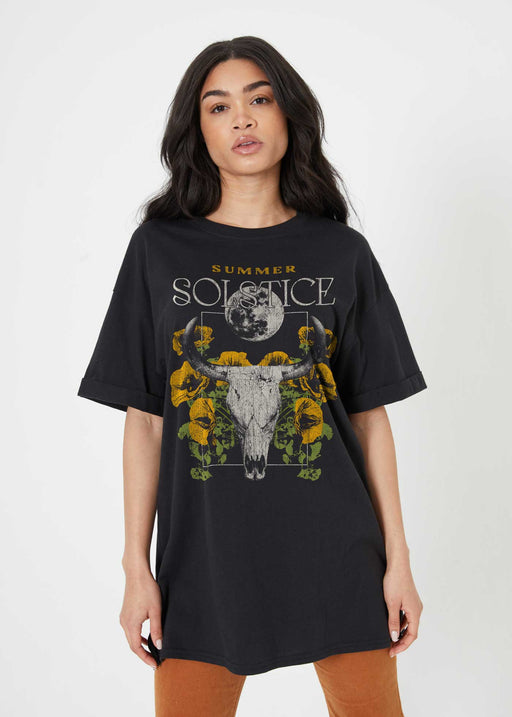 Summer Solstice Black Tee Dress
