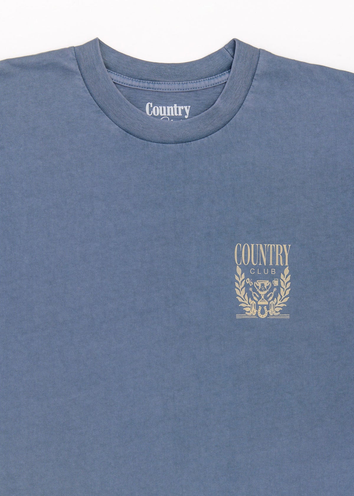 Support Your Local Country Club Slate Blue Pigment Dyed Heavyweight Tee