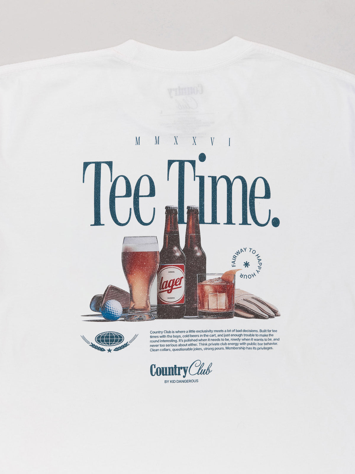 Tee Time Vintage White Pigment Dyed Heavyweight Tee