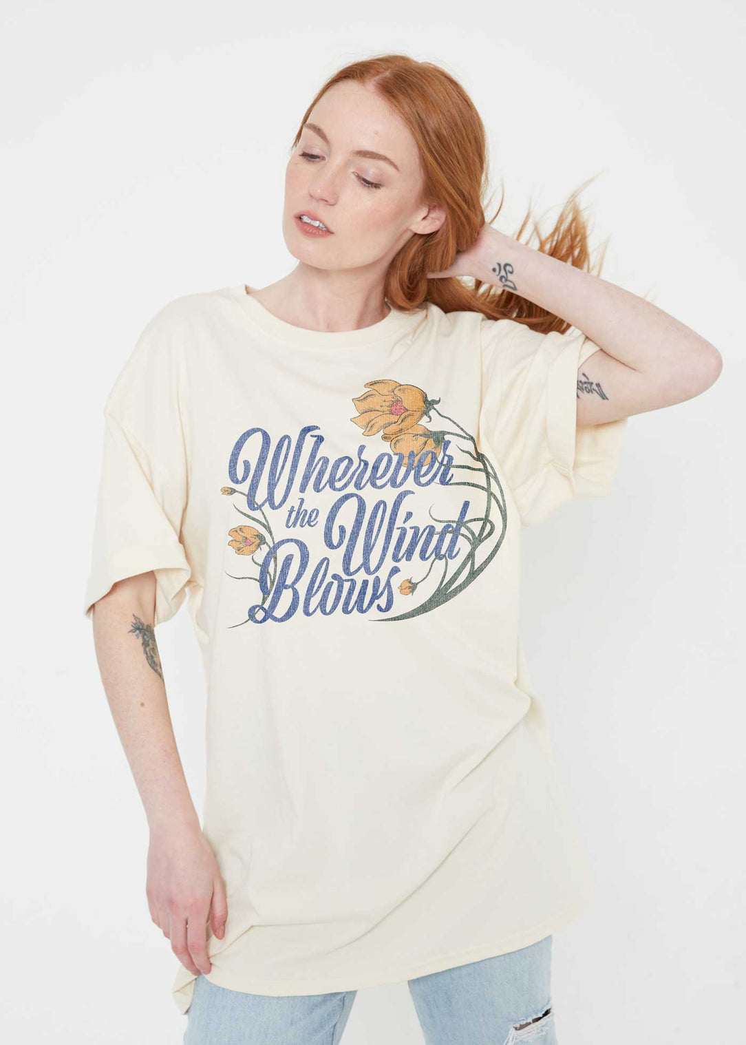 Wherever the Wind Blows Off-White Tee Dress