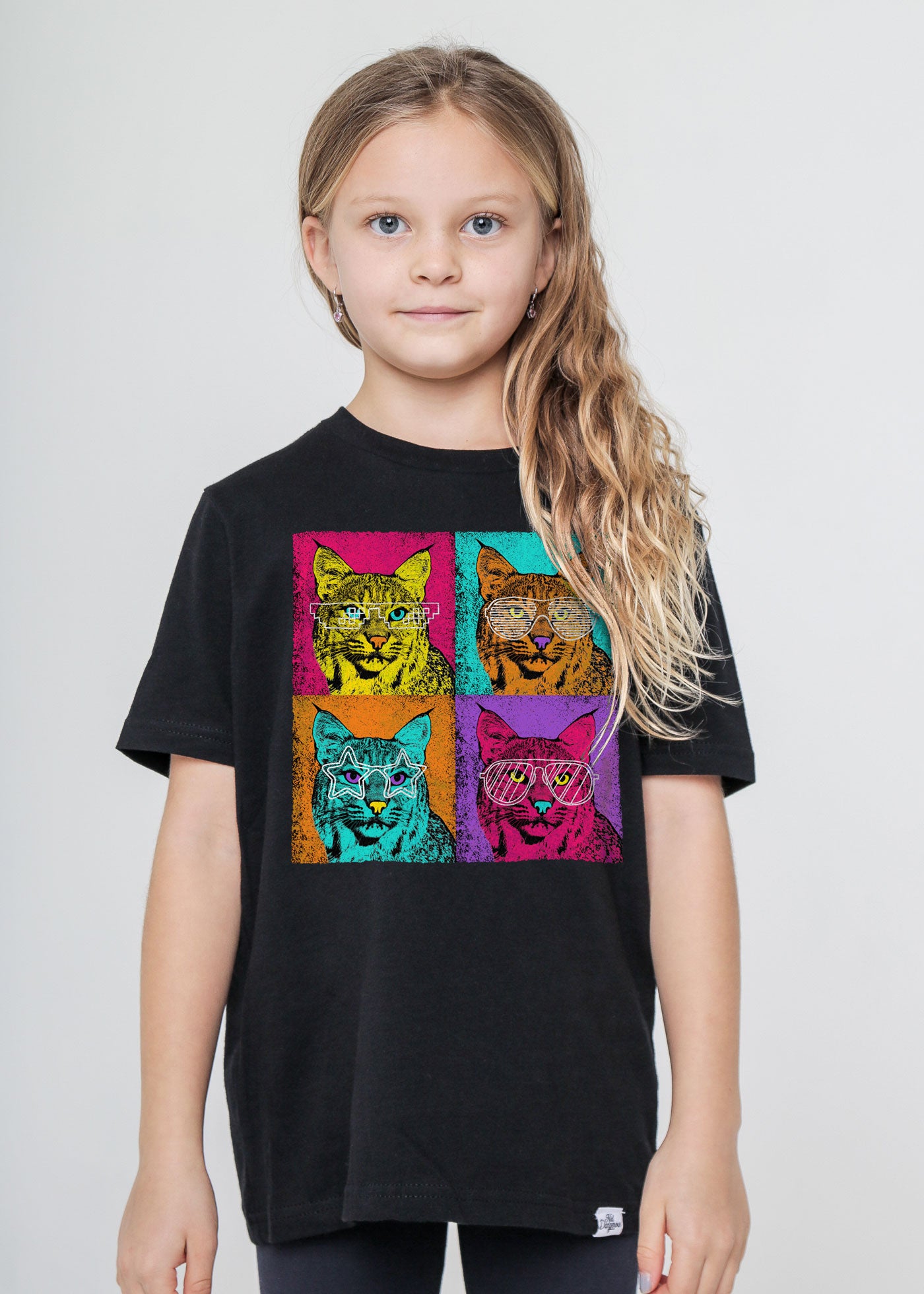 Wildcats Pop Art Kid's Black T-Shirt