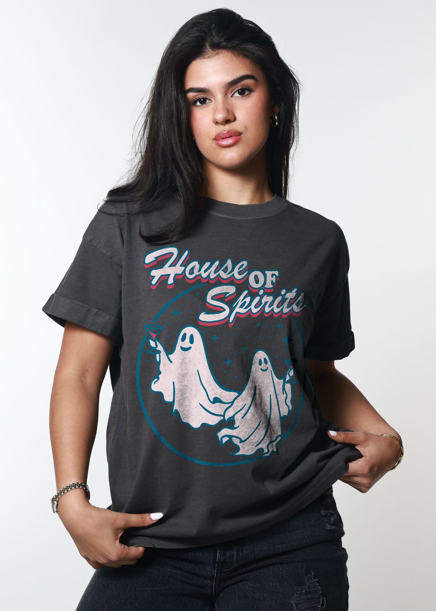House of Spirits Vintage Black Boyfriend Tee