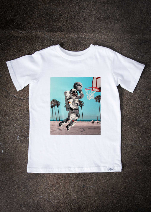 Astro Dunk Kid's White T-Shirt alternate view