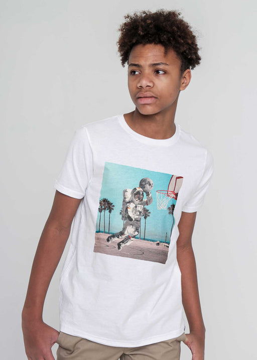 Astro Dunk Kid's White T-Shirt