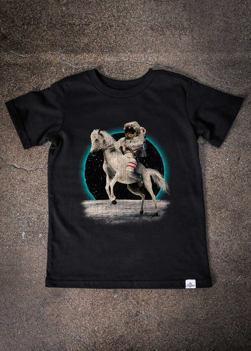 Astro Horse Kid's Black T-Shirt alternate view
