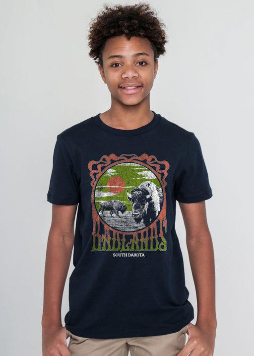 Badlands Buffalo Kid's Navy T-Shirt
