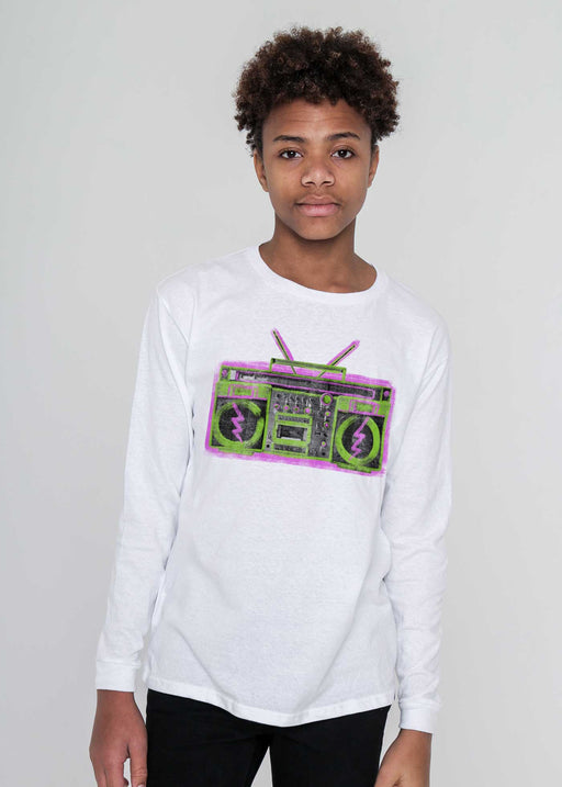 Boombox Paint Kid's White Long Sleeve alternate view