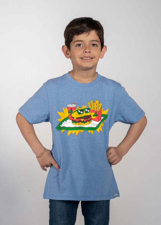 KD Burger Kid's Heather Blue T-Shirt