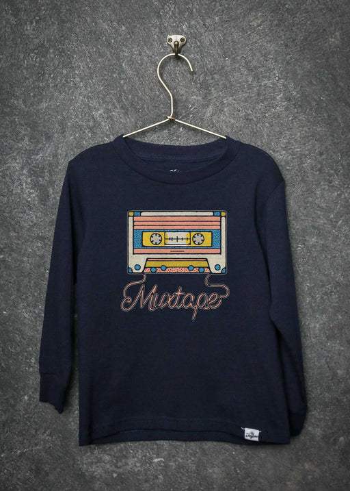 Cartoon Mixtape Kid's Navy Long Sleeve