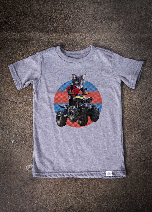 Cat ATV Kid's Heather Grey T-Shirt alternate view