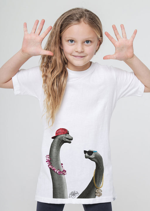 Dinosaurs Kid's White T-Shirt alternate view