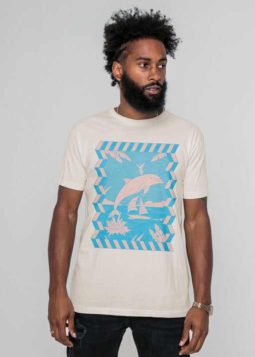 Dolphin Bay Men's Antique White Classic T-Shirt