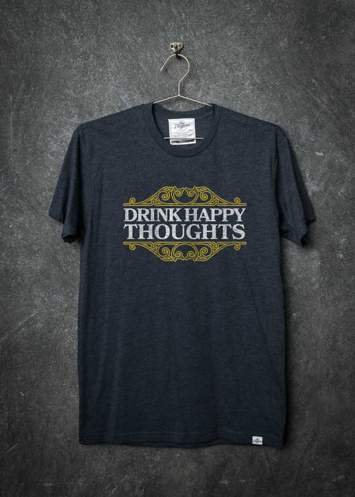 Drink Happy Thoughts Frame Men's Heather Navy Classic T-Shirt