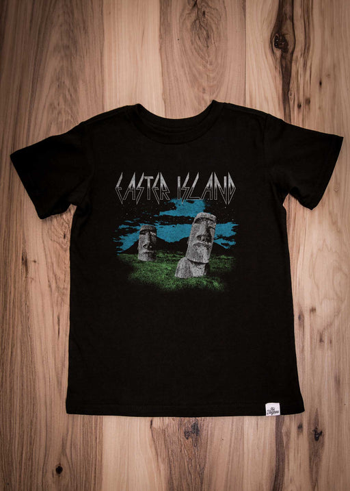 Easter Island Kid's Black T-Shirt alternate view