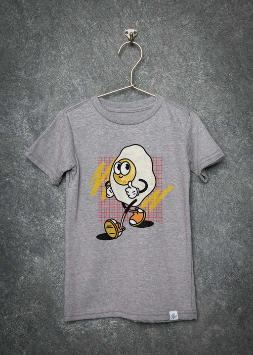 Eggs Cartoon Kid's Heather Grey T-Shirt alternate view