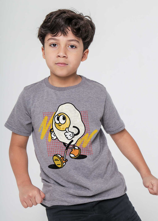 Eggs Cartoon Kid's Heather Grey T-Shirt