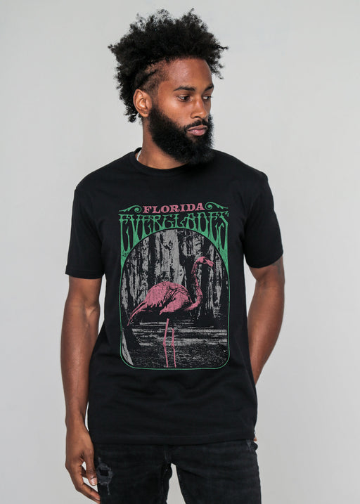 Everglades Flamingo Men's Black Classic T-Shirt