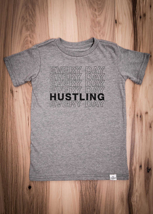 Hustlin Kid's Heather Grey T-Shirt alternate view