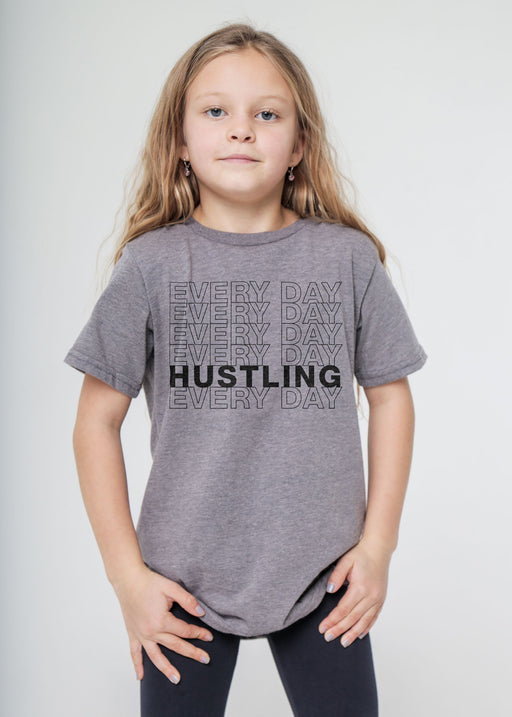 Hustlin Kid's Heather Grey T-Shirt