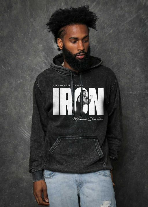 Iron Michael Chandler Mineral Wash Black Pullover Hoodie