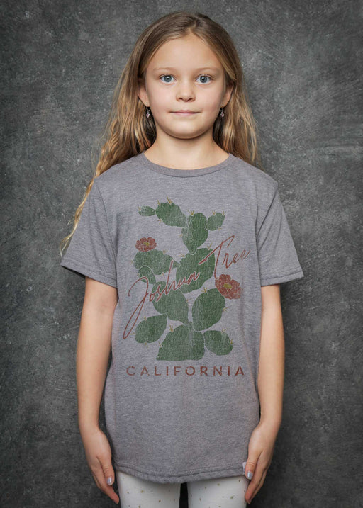 Joshua Tree Cactus Kid's Heather Grey T-Shirt alternate view