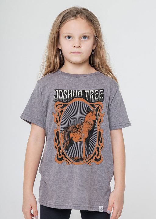 Joshua Tree Coyote Kid's Heather Grey T-Shirt