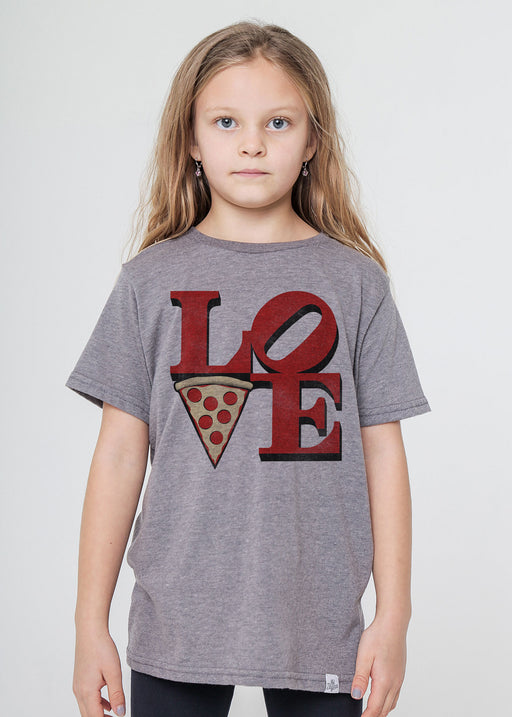 Love Pizza Kid's Heather Grey T-Shirt