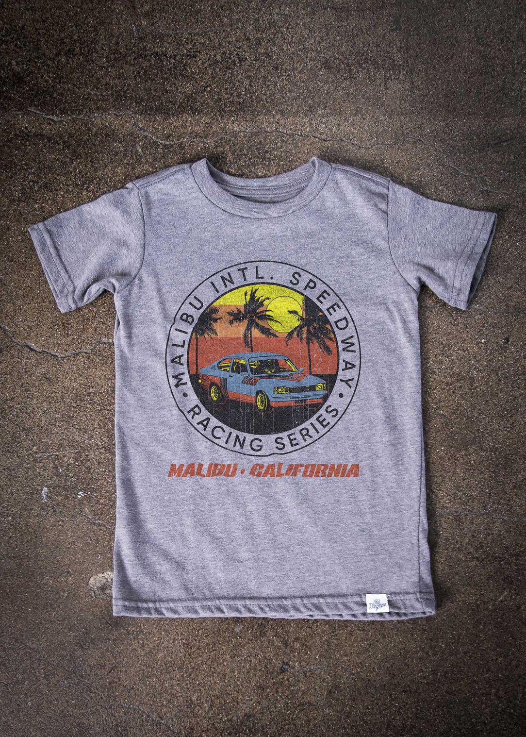 Malibu Speedway Kid's Heather Grey T-Shirt — Kid Dangerous