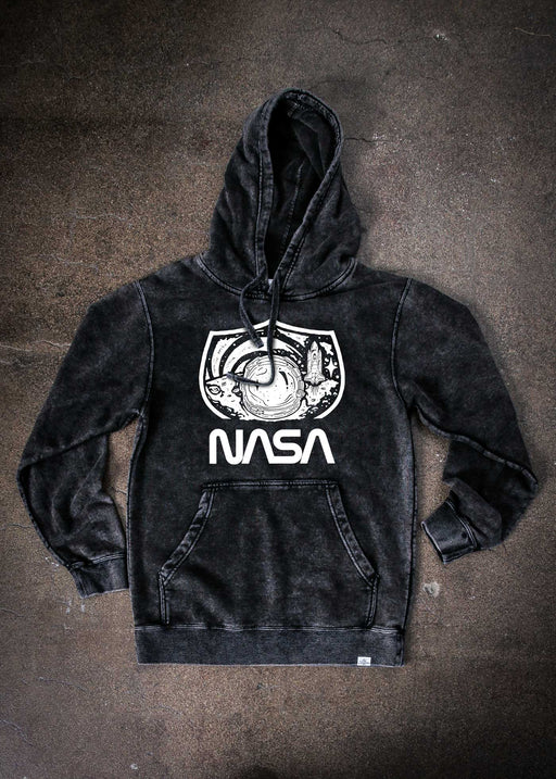 NASA Apollo 11 Mineral Wash Black Pullover Hoodie alternate view