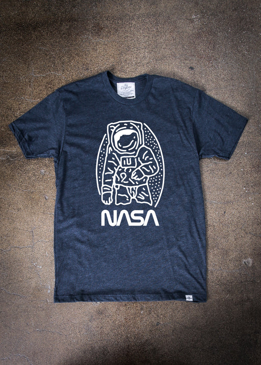 NASA Astronaut Minimal Men's Heather Navy Classic T-Shirt alternate view