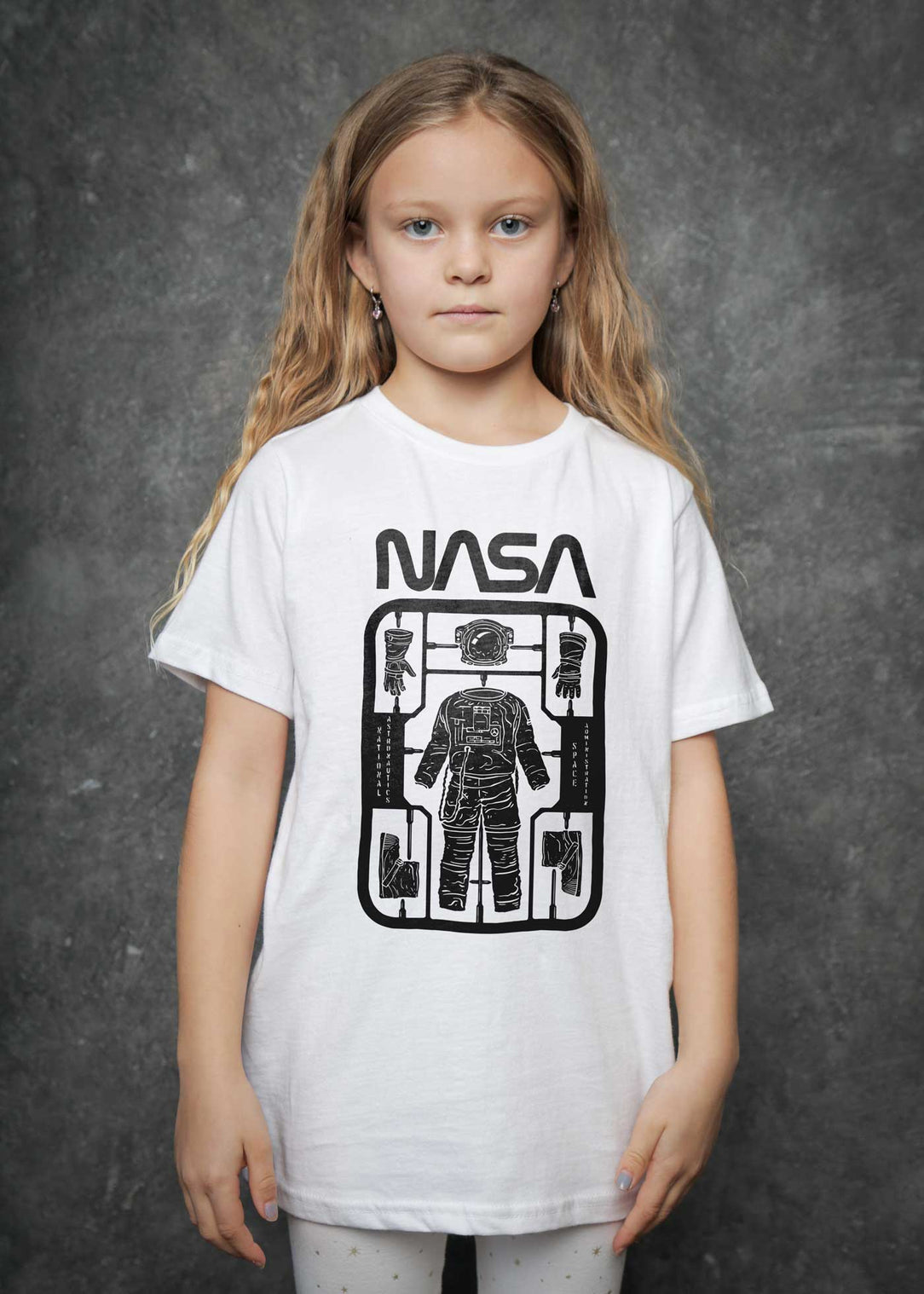 NASA Astronaut Toy Kid's White T-Shirt — Kid Dangerous