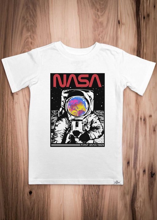 NASA First Man Kid's White T-Shirt alternate view