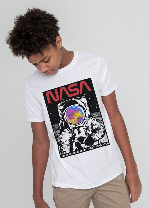 NASA First Man Kid's White T-Shirt