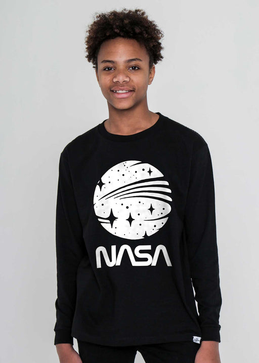 NASA Galaxy Kid's Black Long Sleeve